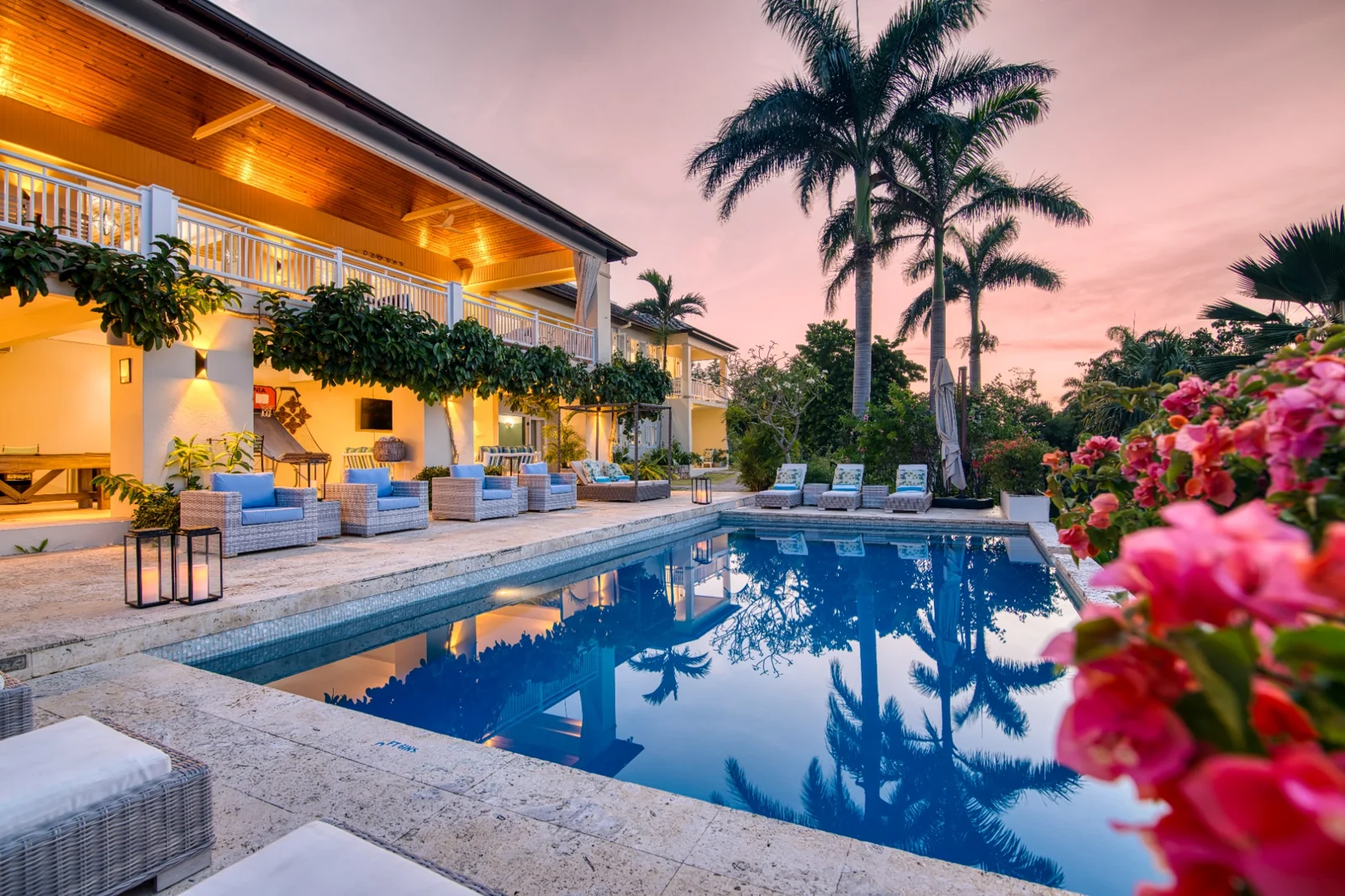 Hanover Windward Gardens villa and pool surrounded by tropical gardens