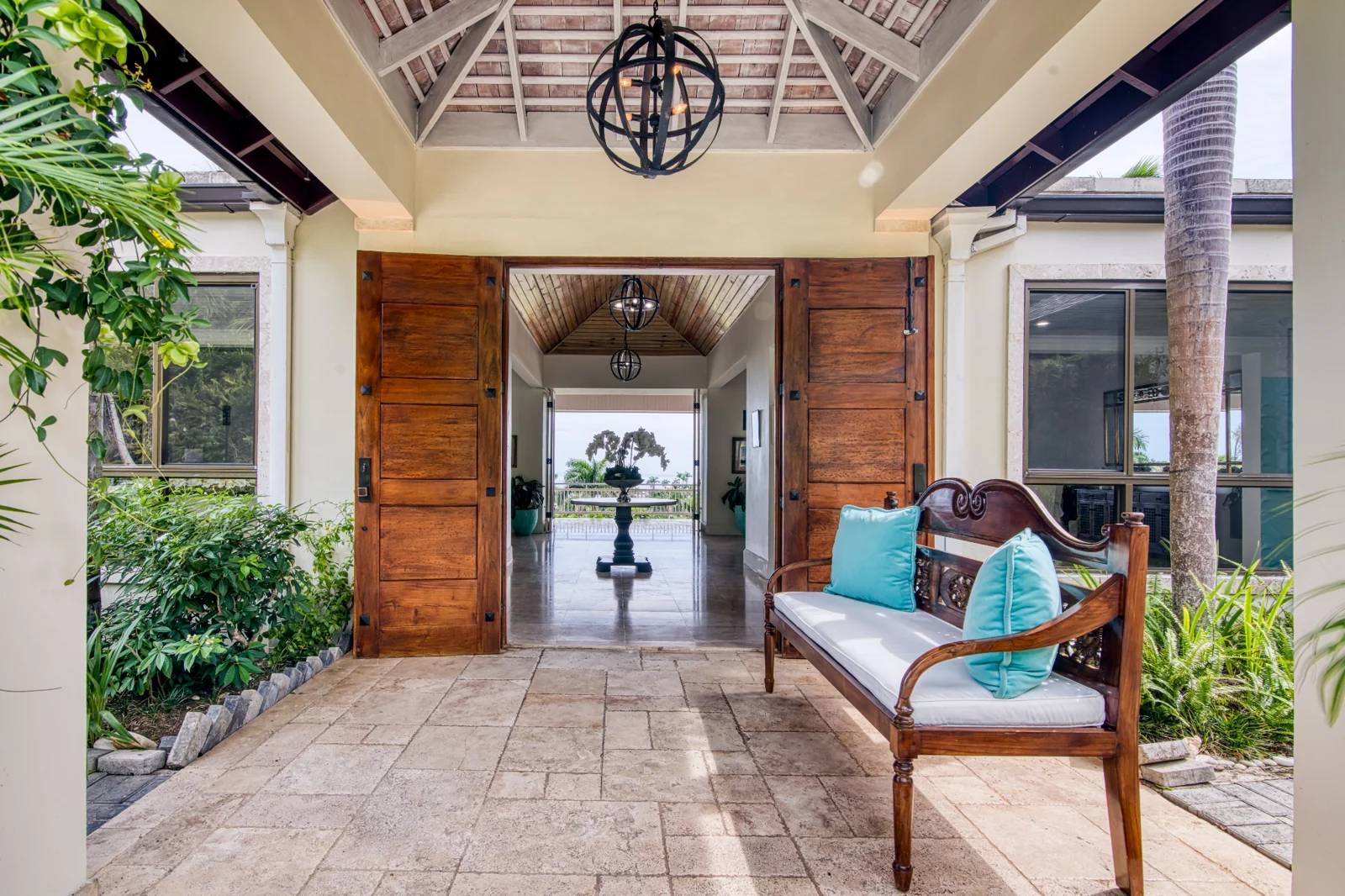 Villa entrance and welcoming courtyard