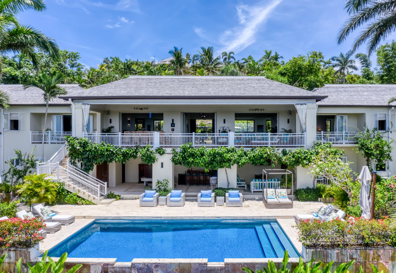 Rear elevation over the pool terrace